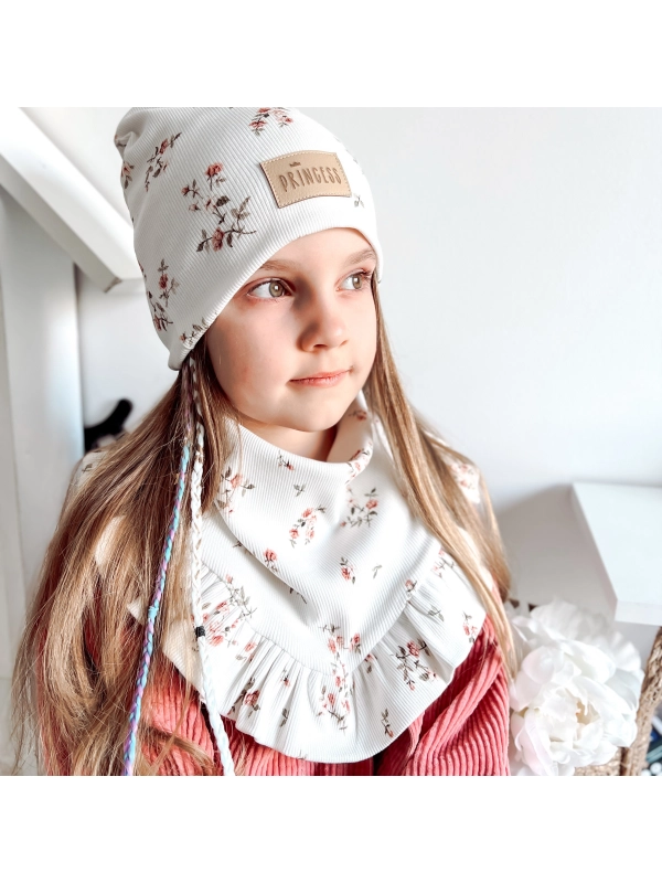 Komplet czapka i chusta prążek wzór